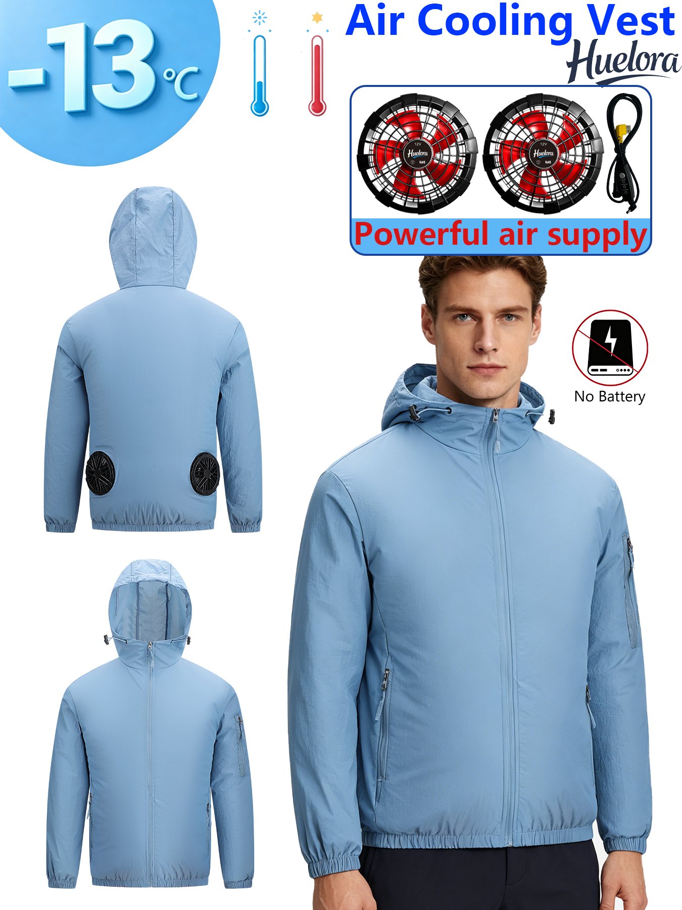 Men's Hooded USB Cooling Jacke - Fishing Kit Compact review and price